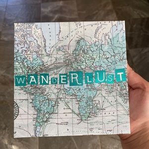 Small wanderlust canvas word art